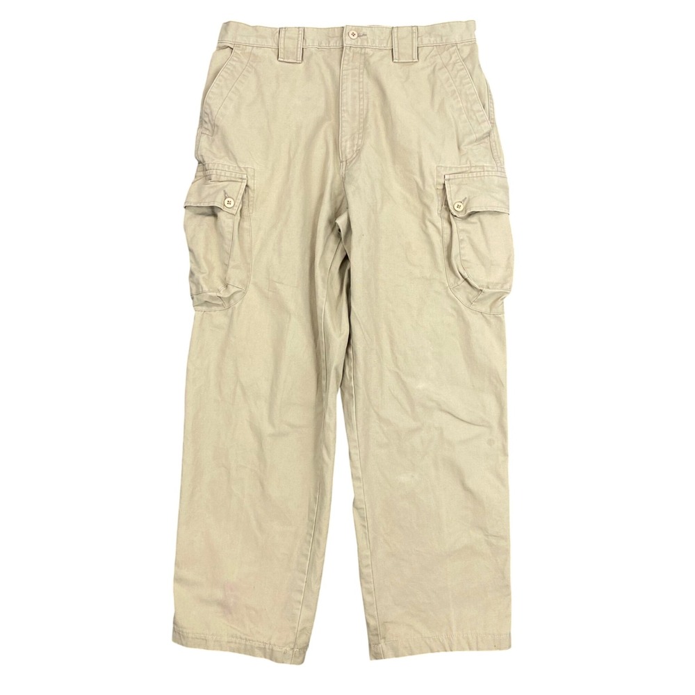 Vintage LL Bean Cargo Pants Mens 34 Tan Hike Gorpcore Workwear Rugged y2k 90s